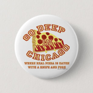 Badge Rond 5 Cm Pizza De Style Chicago