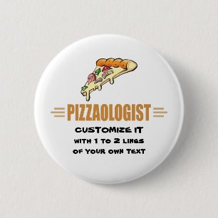 Badge Rond 5 Cm Pizza drôle
