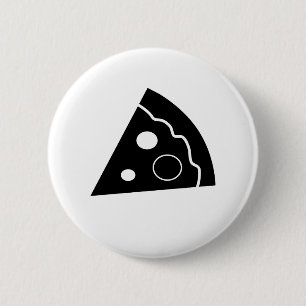 Badge Rond 5 Cm Pizza noire