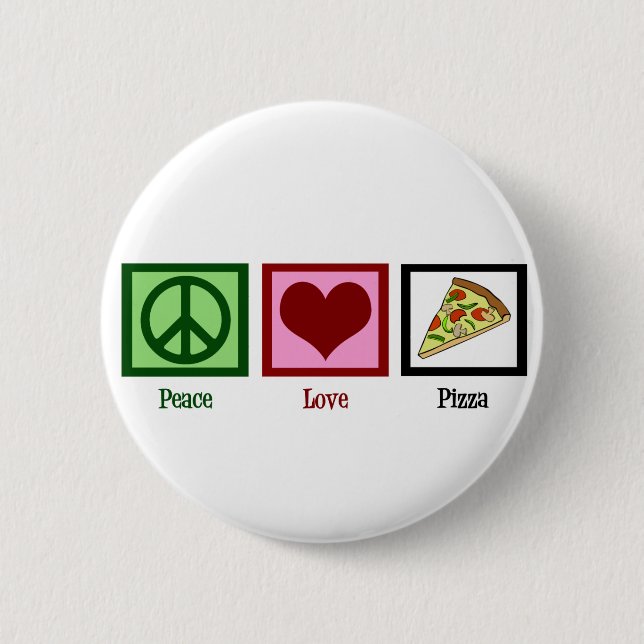 Badge Rond 5 Cm Pizza Peace Love (Devant)