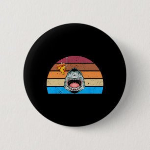 Badge Rond 5 Cm Pizza Poisson Requin Pizzeria Rétro Vintage Chef d