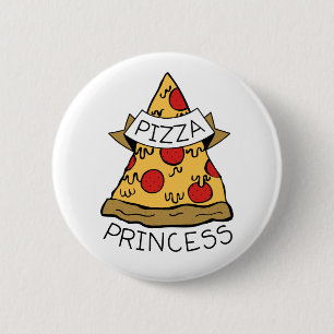 Badge Rond 5 Cm Pizza Princess