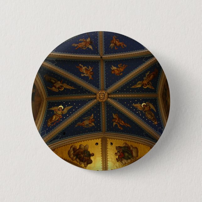 Badge Rond 5 Cm Plafond de basilique - anges 1 (Devant)