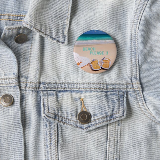 Badge Rond 5 Cm Plage (En situation)