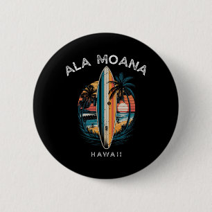 Badge Rond 5 Cm Plage Ala Moana Hawaii Hommes Femmes Surf