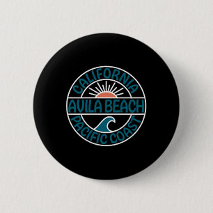 Badge Rond 5 Cm Plage Avila Californie Front Et Retour