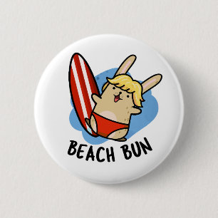 Badge Rond 5 Cm Plage Bun Funny Bunny Pun