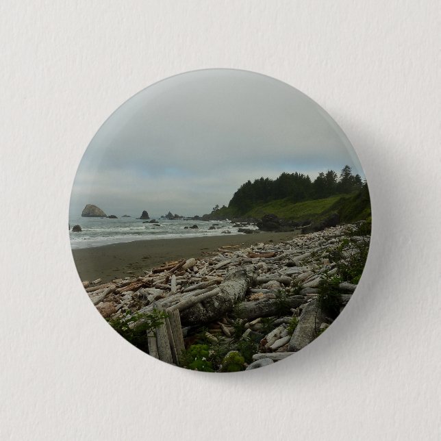 Badge Rond 5 Cm Plage cachée I du parc national de Redwood (Devant)