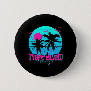 Badge Rond 5 Cm Plage Côte Ville Vacances Souvenir Île Tybee
