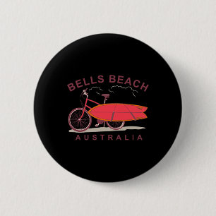 Badge Rond 5 Cm Plage de Bells Australie Planche à surf Vélo Surfe