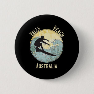 Badge Rond 5 Cm Plage de Bells Australie Surf en détresse