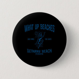 Badge Rond 5 Cm Plage de Bethany Delaware De Drôle Vintage Plages