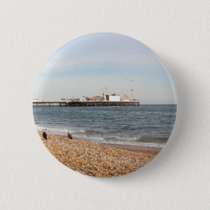 Badge Rond 5 Cm Plage de Brighton