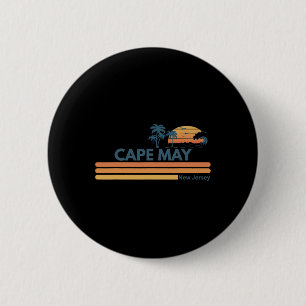 Badge Rond 5 Cm Plage de Cape May New Jersey Été Palmier Hommes Fe