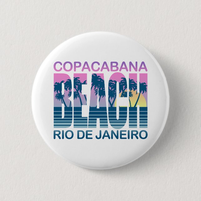Badge Rond 5 Cm Plage de Copacabana (Devant)