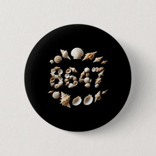 Badge Rond 5 Cm Plage de coquillages Été ambiance océan Style côti