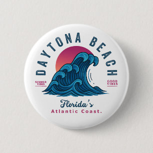 BADGE ROND 5 CM PLAGE DE DAYTONA FLORIDE VACANCES DE VAGUES D'ÉTÉ