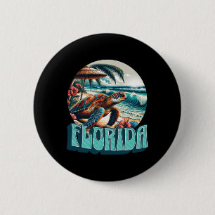 Badge Rond 5 Cm Plage de Floride Surf Surf Océan Vintage Usa Flori