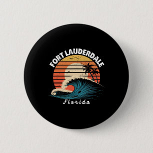 Badge Rond 5 Cm Plage de Fort Lauderdale Floride Femmes Hommes Pla