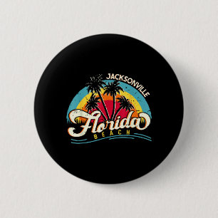 Badge Rond 5 Cm Plage de Jacksonville Floride Coucher de soleil vi