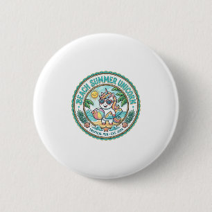 Badge Rond 5 Cm Plage de licorne Été Licorne POD Prêt Vêtements Gr