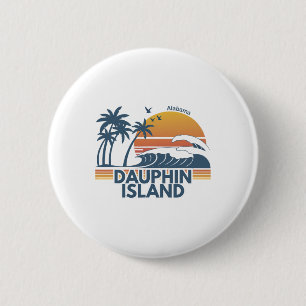 Badge Rond 5 Cm Plage de l'île Dauphin Alama Hommes Femmes Vacance