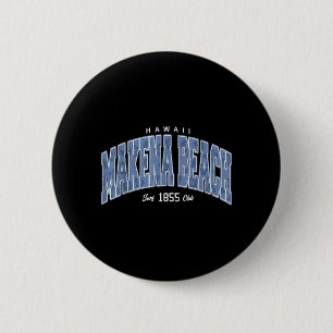 Badge Rond 5 Cm Plage de Makena Hawaii Surfing Fleur d'Hibiscus