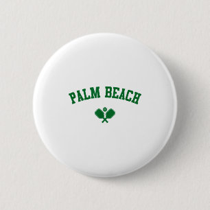 Badge Rond 5 Cm Plage de palmiers pickleball vert 