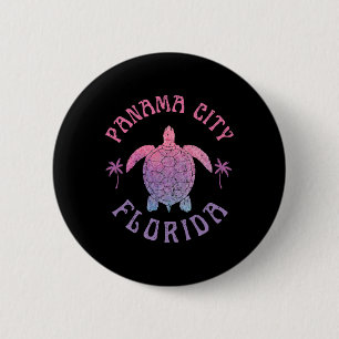 Badge Rond 5 Cm Plage de Panama City Floride Tortue de mer Vacance