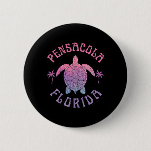 Badge Rond 5 Cm Plage de Pensacola Floride Tortue de mer Vacances