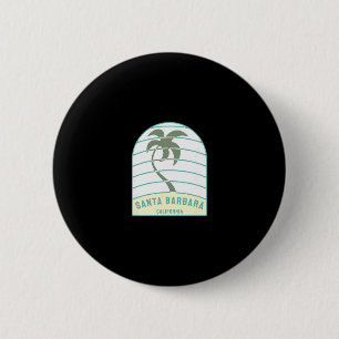 Badge Rond 5 Cm Plage de Santa Rra Californie Palmier Ca Vacances