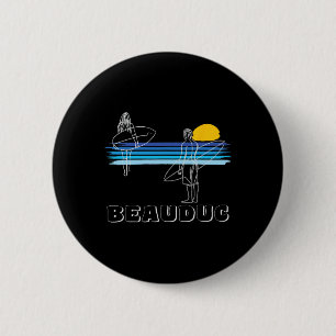 Badge Rond 5 Cm Plage de surf de Beauduc Surfeur Fille Garçon 