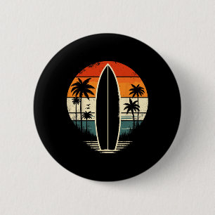 Badge Rond 5 Cm Plage de surf tropicale Hawaï paume planche de sur