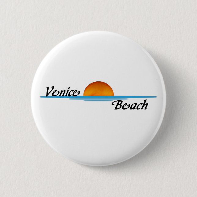 Badge Rond 5 Cm Plage de Venise (Devant)