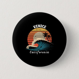 Badge Rond 5 Cm Plage de Venise Californie Femmes Hommes Surfboard