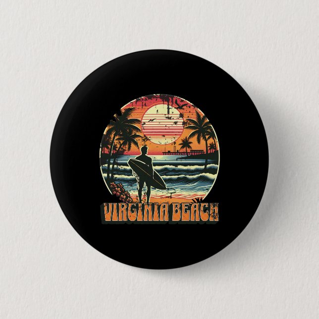 Badge Rond 5 Cm Plage de Virginie _4  (Devant)