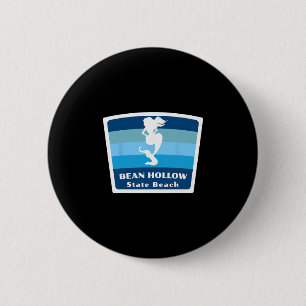 Badge Rond 5 Cm Plage d'État de Bean Hollow Californie Vacances Si