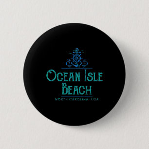 Badge Rond 5 Cm Plage d'Ocean Isle Caroline du Nord Conception nau