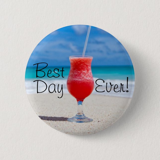 Badge Rond 5 Cm Plage du meilleur jour (Devant)