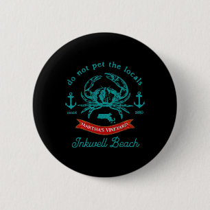 Badge Rond 5 Cm Plage Inkwell Marthas Vineyard Vacances Crab Souve