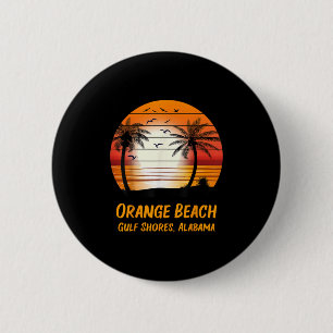 Badge Rond 5 Cm Plage Orange Rives du golfe Alabama Coucher de sol