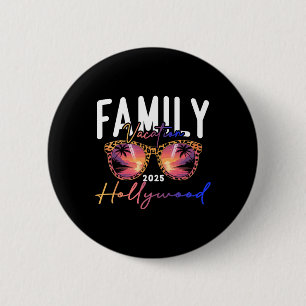 Badge Rond 5 Cm Plage rétro d'Hollywood Floride Vacances d'été