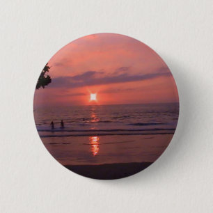 Badge Rond 5 Cm Plage romantique Hawaii Sunset Ocean Beach