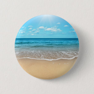 Badge Rond 5 Cm Plage sablonneuse parfaite