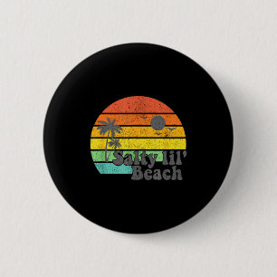 Badge Rond 5 Cm Plage salée rétro de vacances drôle citation d'été