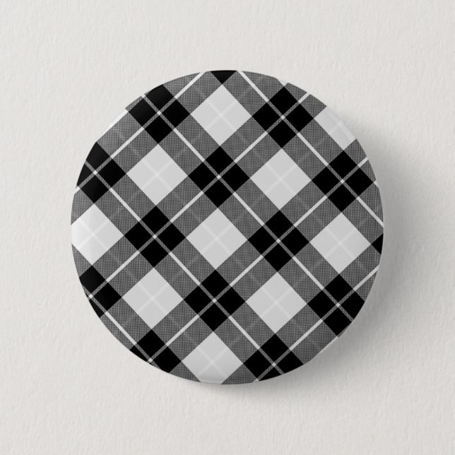 Badge Rond 5 Cm Plaid noir et blanc (Devant)