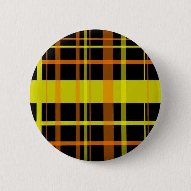 Badge Rond 5 Cm Plaid orange et jaune (Devant)