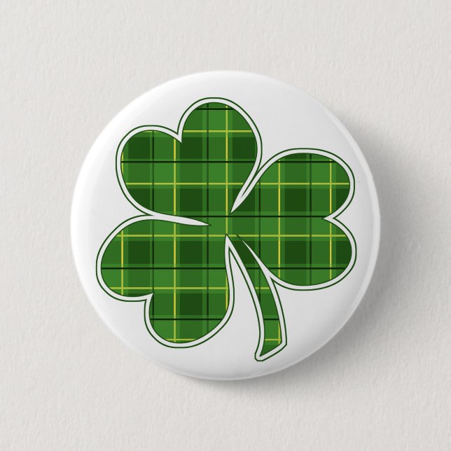 Badge Rond 5 Cm PLAID SHAMROCK - bouton (Devant)