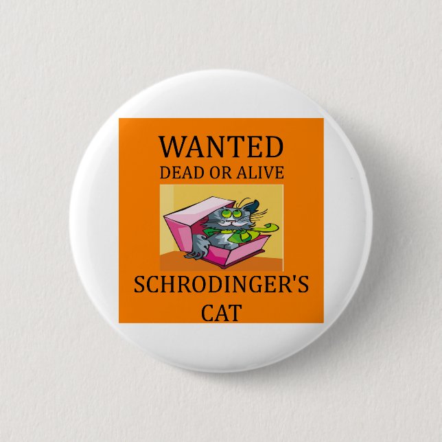 Badge Rond 5 Cm plaisanterie du chat des schrodinger (Devant)