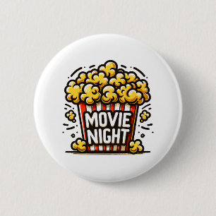 Badge Rond 5 Cm Plaisir de soirée cinéma Popcorn ludique
